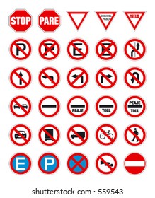 road signs in vector format pack 1