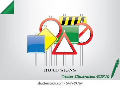 Road signs vector illustration.
