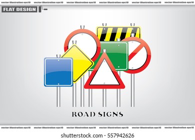 Road signs vector illustration.