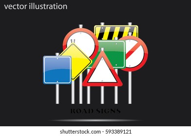 Road signs vector illustration.