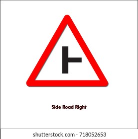 Road sign,Side road right