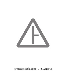 Road sign,Side road right icon Simple web black icon, can be used as web element icon on white background