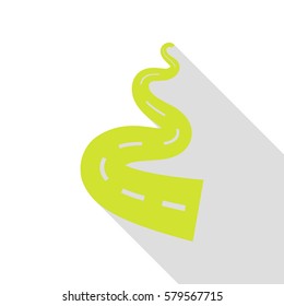 Road simple sign. Pear icon with flat style shadow path.