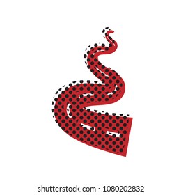 Road simple sign. Vector. Brown icon with shifted black circle pattern as duplicate at white background. Isolated.