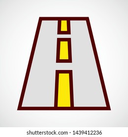 Road. Simple Vector Color Icon