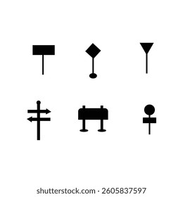Road sing black tools with illustration