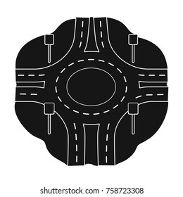 Road single icon in black style.Road vector symbol stock illustration web.