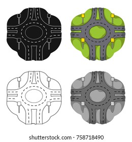 Road single icon in cartoon style.Road vector symbol stock illustration web.