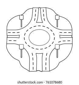 Road single icon in outline style.Road vector symbol stock illustration web.