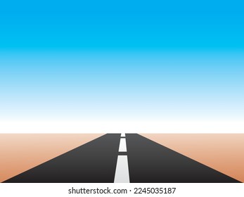 road to the sky, road in the desert illustrator 3d design vector