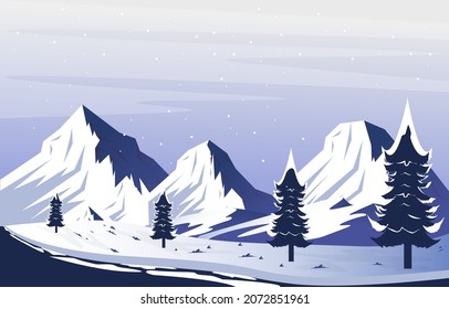 Road Snow Mountain Frozen Ice Nature Landscape Adventure Illustration