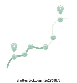 Road to somewhere as map isolated on a white background. Vector illustration.