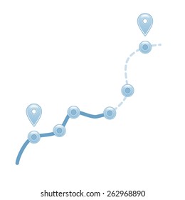 Road to somewhere as map isolated on a white background. Vector illustration.