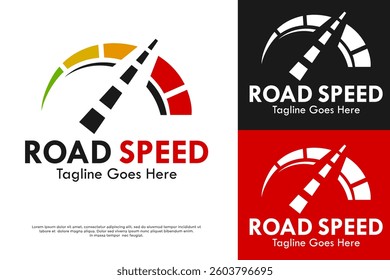Road speed design logo template illustration