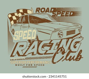 Road speed graphic print design. Speed racing print design for t shirt print, poster, sticker, background and other uses.