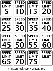 496 Speed limit signs 15 Images, Stock Photos & Vectors | Shutterstock