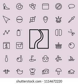 road in a square icon. Detailed set of minimalistic line icons. Premium graphic design. One of the collection icons for websites, web design, mobile app on colored background