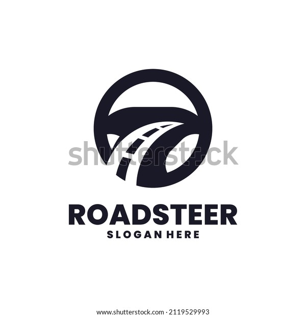 Road and steering logo vector. Road instruction
mark template design
concept
