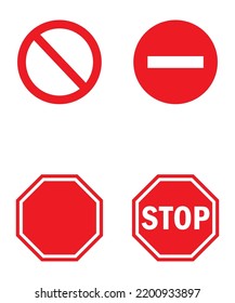 Road Stop Signs Red White Stock Vector (Royalty Free) 2200933897 ...