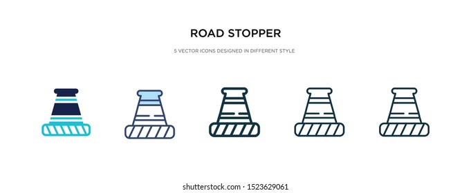 road stopper icon in different style vector illustration. two colored and black road stopper vector icons designed in filled, outline, line and stroke style can be used for web, mobile, ui