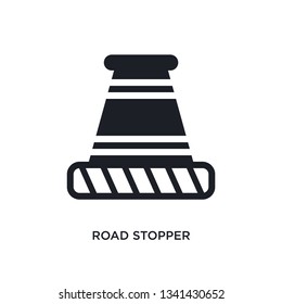 road stopper isolated icon. simple element illustration from construction concept icons. road stopper editable logo sign symbol design on white background. can be use for web and mobile
