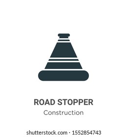 Road stopper vector icon on white background. Flat vector road stopper icon symbol sign from modern construction collection for mobile concept and web apps design.