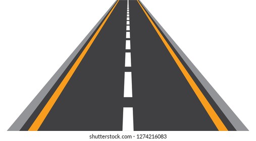 Road straight in forward direction