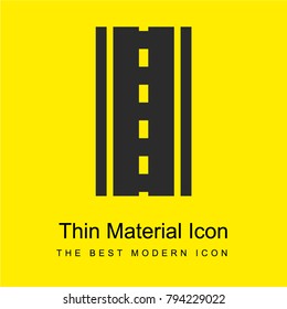 Road straight line top view bright yellow material minimal icon or logo design