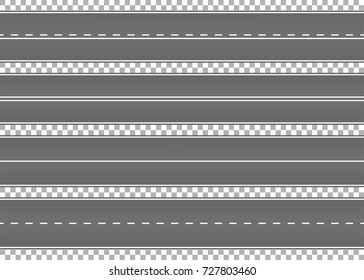 Road, street with asphalt. Highway. Way for transport. Isolated.Speedway.Vector illustration.
