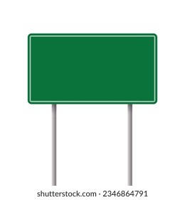 Road street board sign vector isolated. Highway signboard 3d traffic signpost green symbol icon illustration