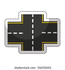 road street isolated icon vector illustration design