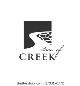 Road Street River Creek and stone logo design inspiration
