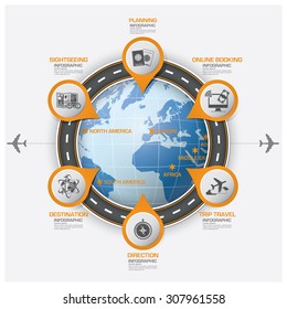 Road And Street Route Business Travel Infographic Diagram Vector Design Template