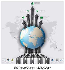Road And Street Runway Travel And Journey World Map Business Infographic Design Template
