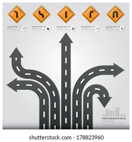 Road And Street Traffic Sign Business Infographic Background Design Template
