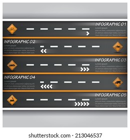 Road And Street Traffic Sign Business Infographic Design Template