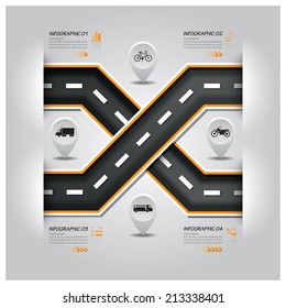 Road And Street Traffic Sign Business Infographic Design Template