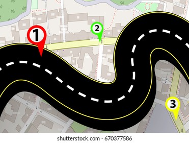 Road in the style of infographics