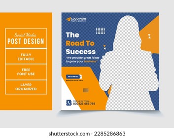 The Road to Success for your business video web thumbnail design eps vector file