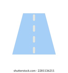 Road surface flat color ui icon. Roadway markings. GPS navigation. Highway. Interstate route. Simple filled element for mobile app. Colorful solid pictogram. Vector isolated RGB illustration
