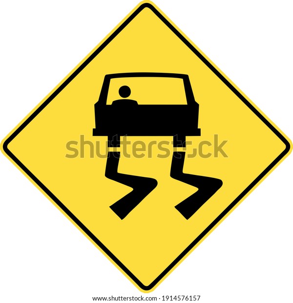 Road Surface Slippery When Wet Gallery Stock Vector (Royalty Free ...