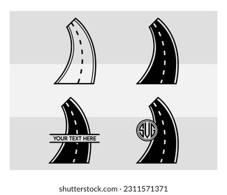 Road SVG Bundle, Highway, Bending Svg, Circut Cut Files Silhouette, Curved Road Svg, Asphalt Road Svg, Road Silhouette,  Clipart, Vcetor, Outline, Eps, Cut file