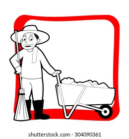 Road Sweeper at Work, street cleaner, public sector worker, brush, full age