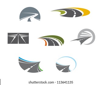 Road symbols and pictograms for transportation design, such a logo idea. Jpeg version also available in gallery