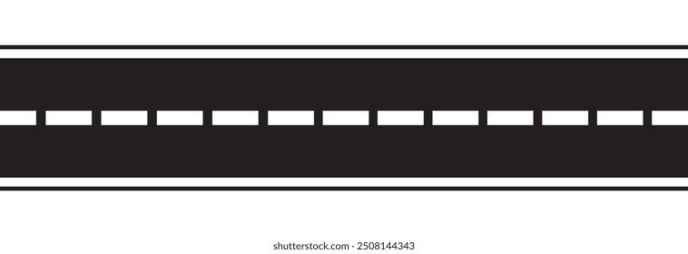  gabarito de estrada. Ilustração de vetor de estrada de enrolamento. Marcação de estrada sem costura Isolado no plano de fundo design eps 10 