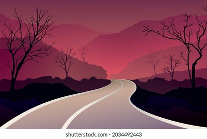 The road that stretches through the mountains
