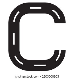 road theme alphabet letters font road markings vector illustration