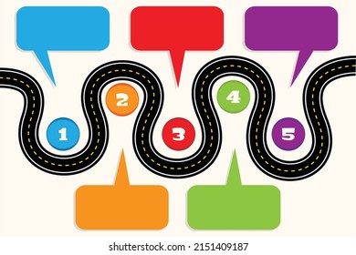 Plantilla infográfica numerada con temática de carretera 