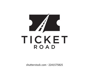 road with ticket logo designs. concept travel, transportation template vector illustration.