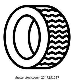 Road tire line icon. Auto wheel vector illustration isolated on white. Car part outline style designed for and app.
